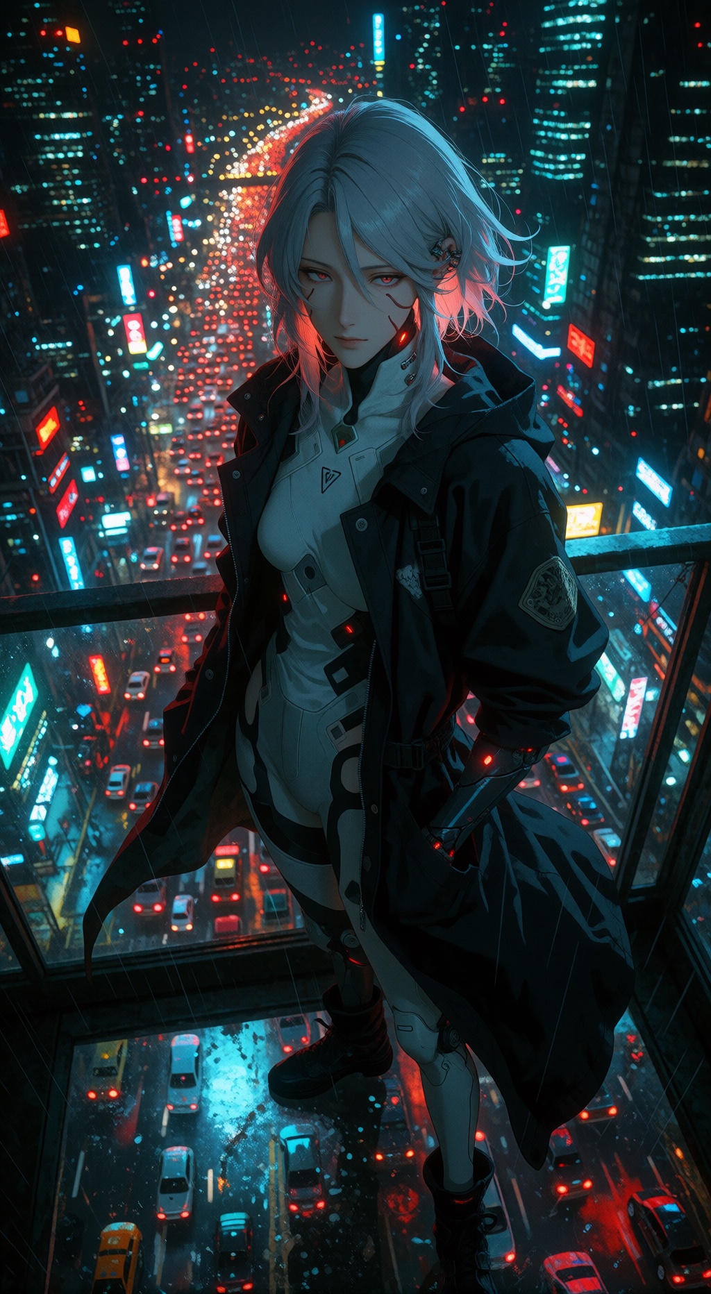 retro 1990s anime cel artwork,  hand-inked lineart with flat hard-edged cel shading,  dramatic high-contrast lighting with...