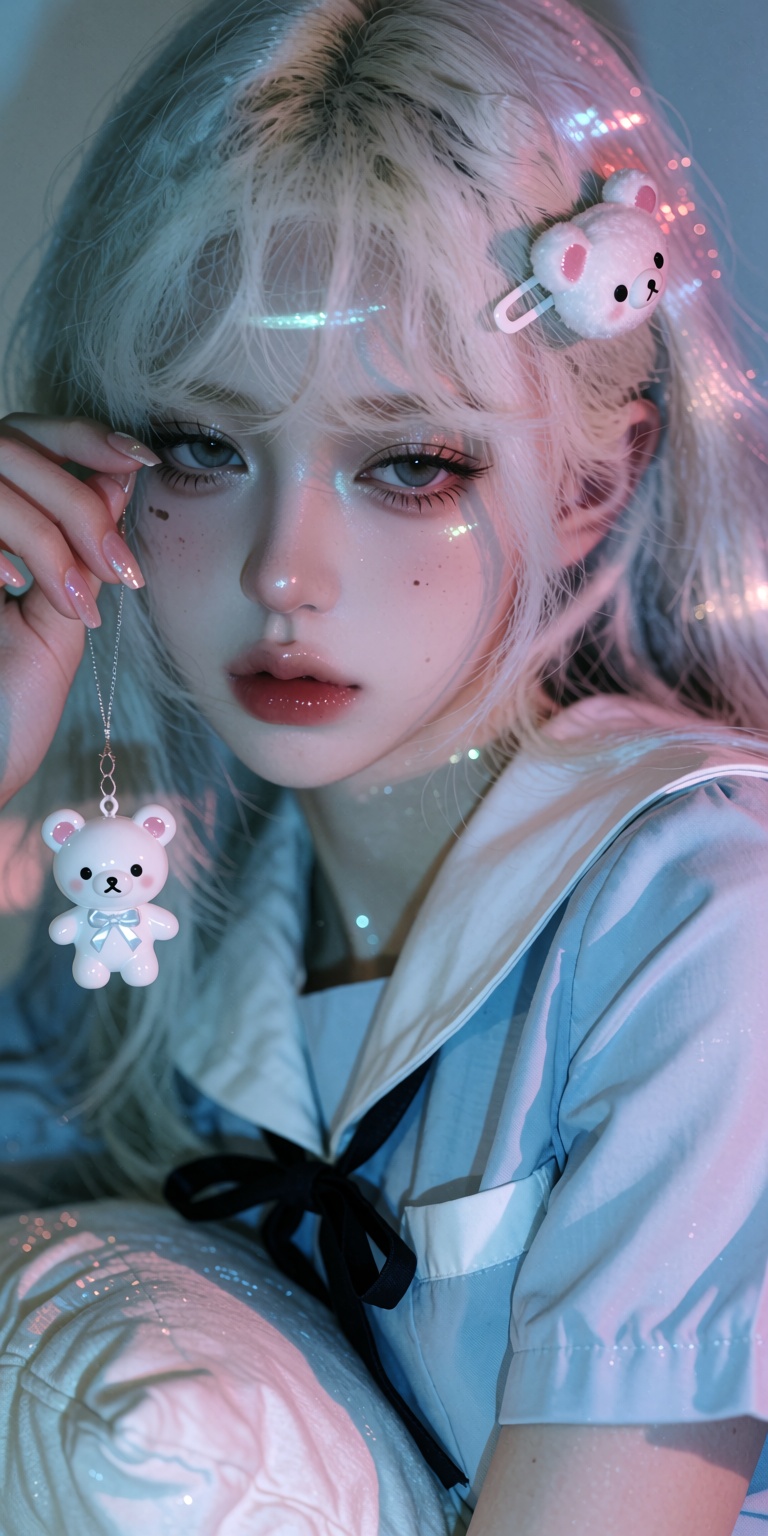 Masterpiece,  hyper-realistic photographic portrait,  cinematic neon soft-glow editorial photography on Tensor.Art
