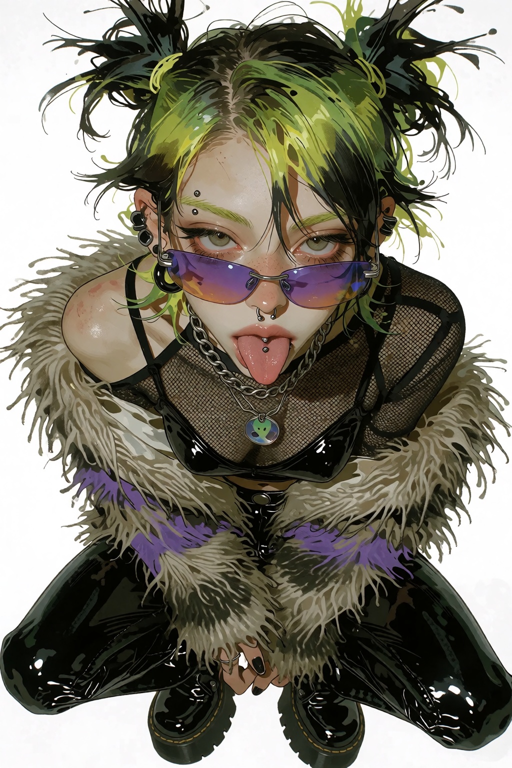 pretty rotten,  ***** woman,  angular face on Tensor.Art