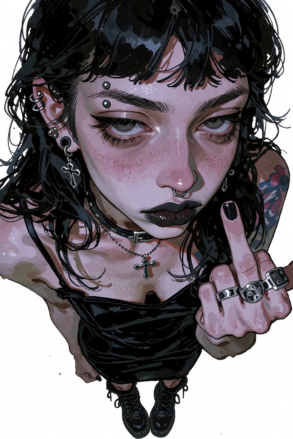 pretty rotten,  ***** woman,  long narrow face on Tensor.Art