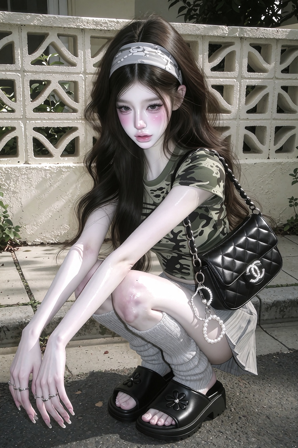 character: ,  cool sulky expression with no smile,  lips softly parted on Tensor.Art