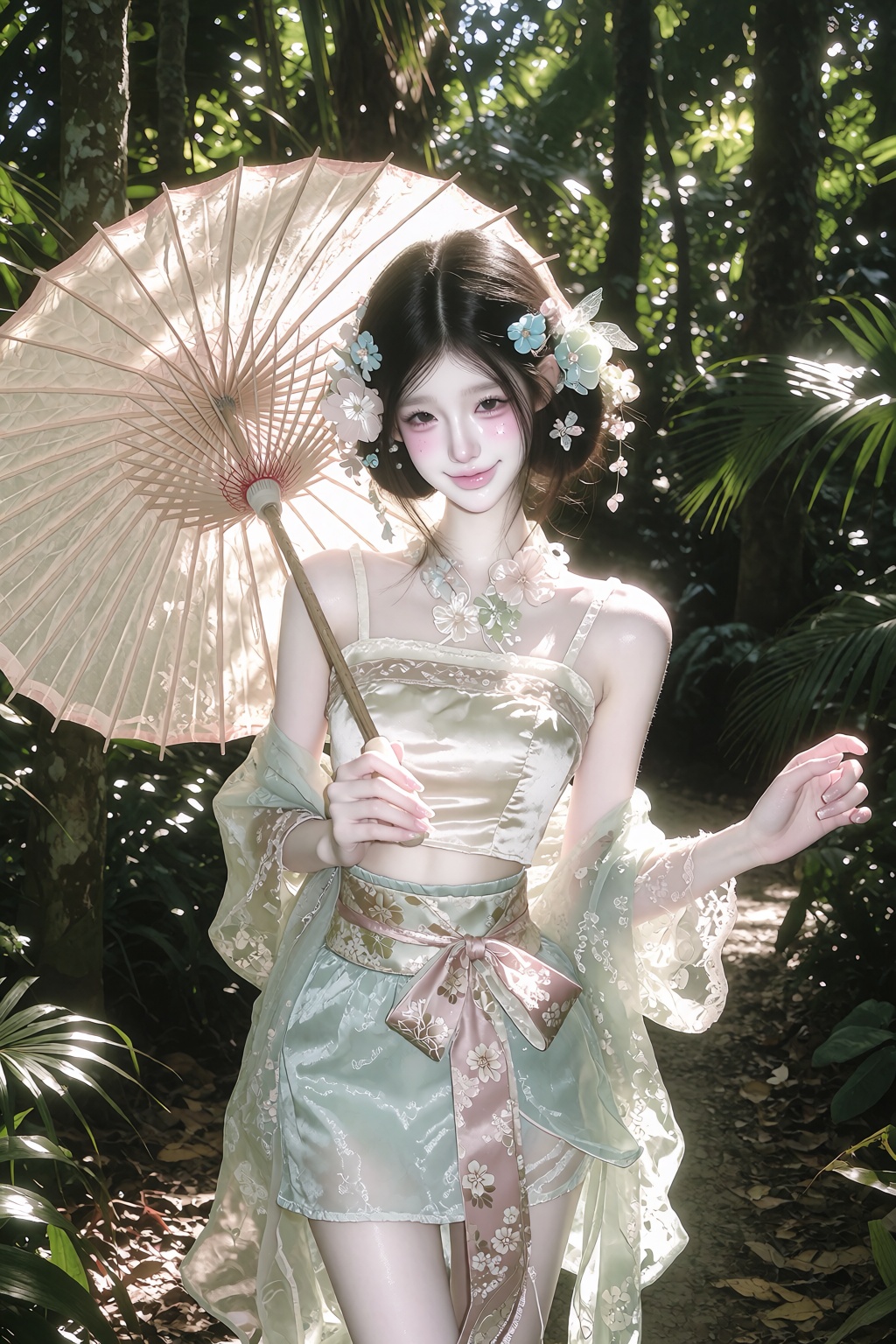 character: ***** young woman,  slim petite physique,  pale fair skin on Tensor.Art