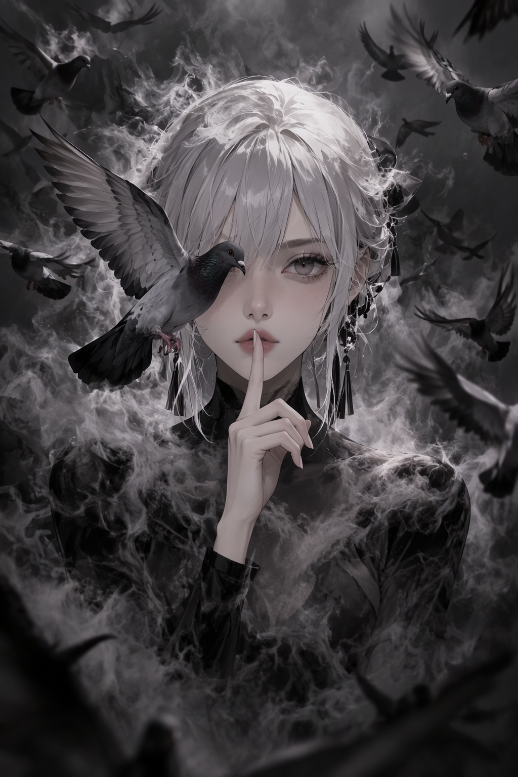 Anime cinematic Acrylic style painting that is expressive,  gives it a dynamic and emotional quality. Anime art of a styli...