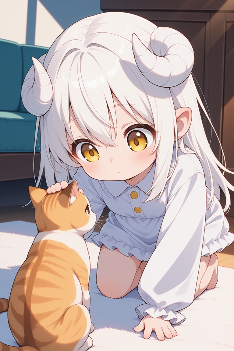 1girl,  frills,  white hair on Tensor.Art