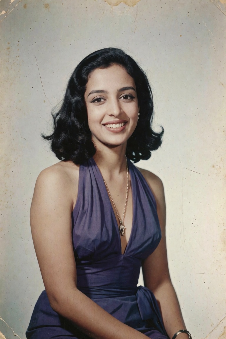 **Appearance** Indian woman,  approximately mid-20s to early 30s,  with warm medium-olive skin and a natural complexion. S...