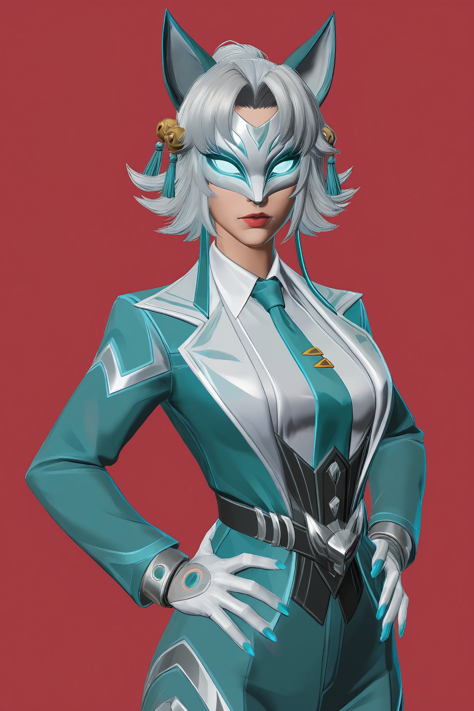 simple background,  solid red background,  mature female by 小k on Tensor.Art