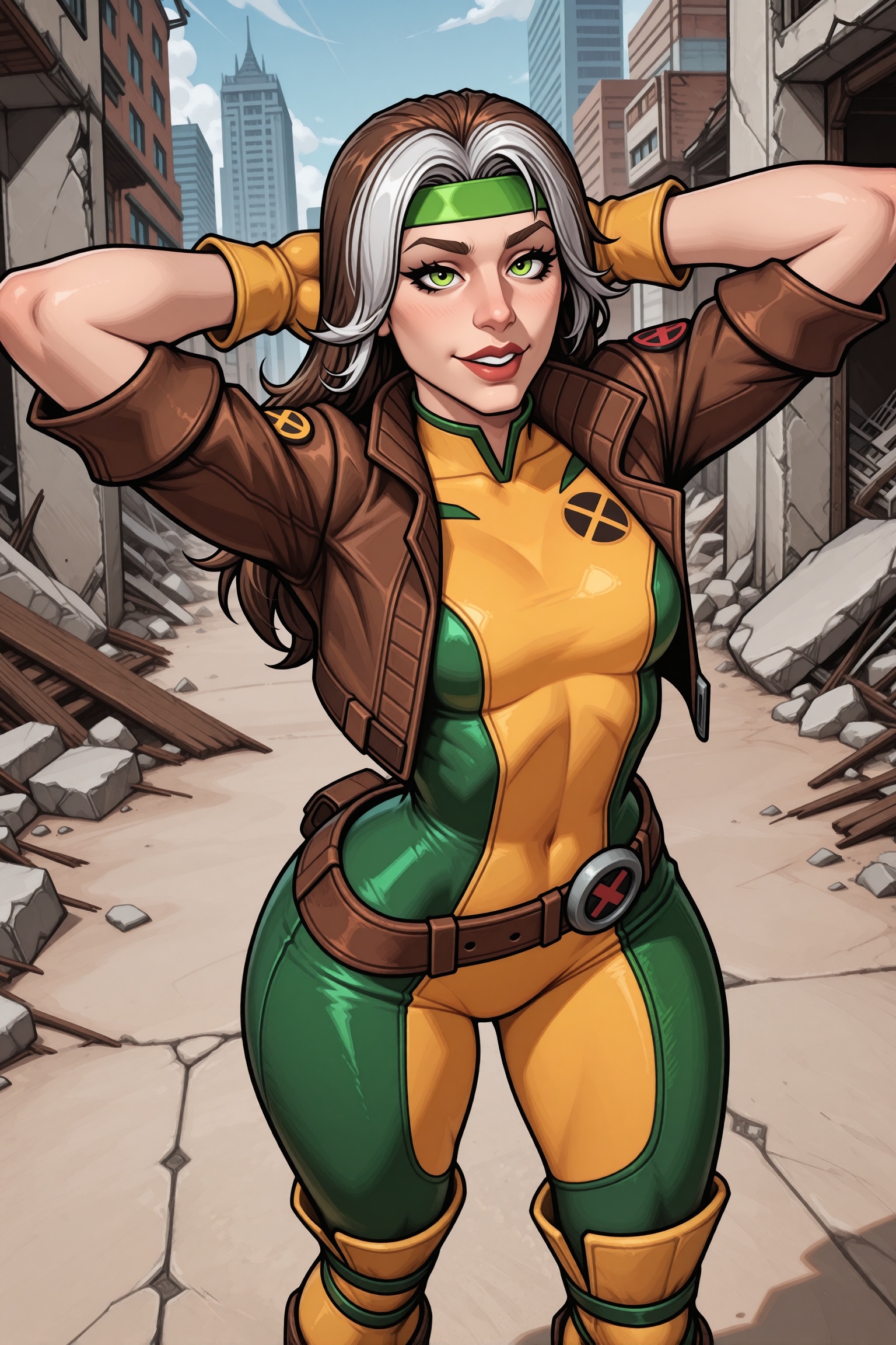 Vv.LXVIII - Bastio. 2d illustration style. --- upper body medium shot. dynamic angle. she is looking at the viewer. she is...