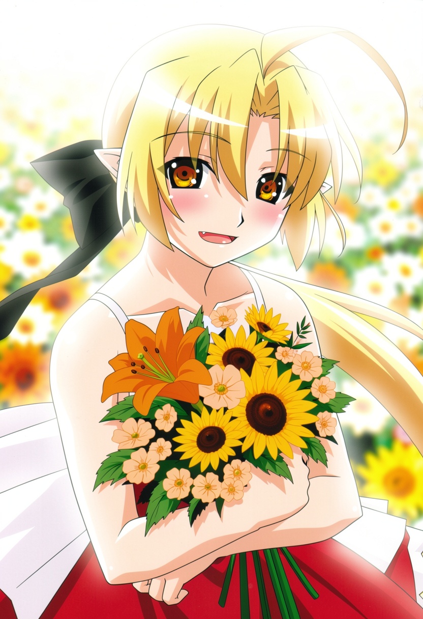 Pettalon,  a 18 years old female with a long blonde ponytail,  a long hair ribbon and orange eyes on Tensor.Art
