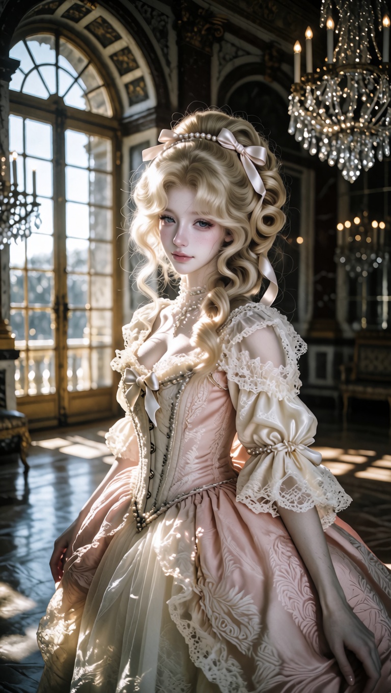 live photo,  raw camera shot,  young rococo noble lady on Tensor.Art