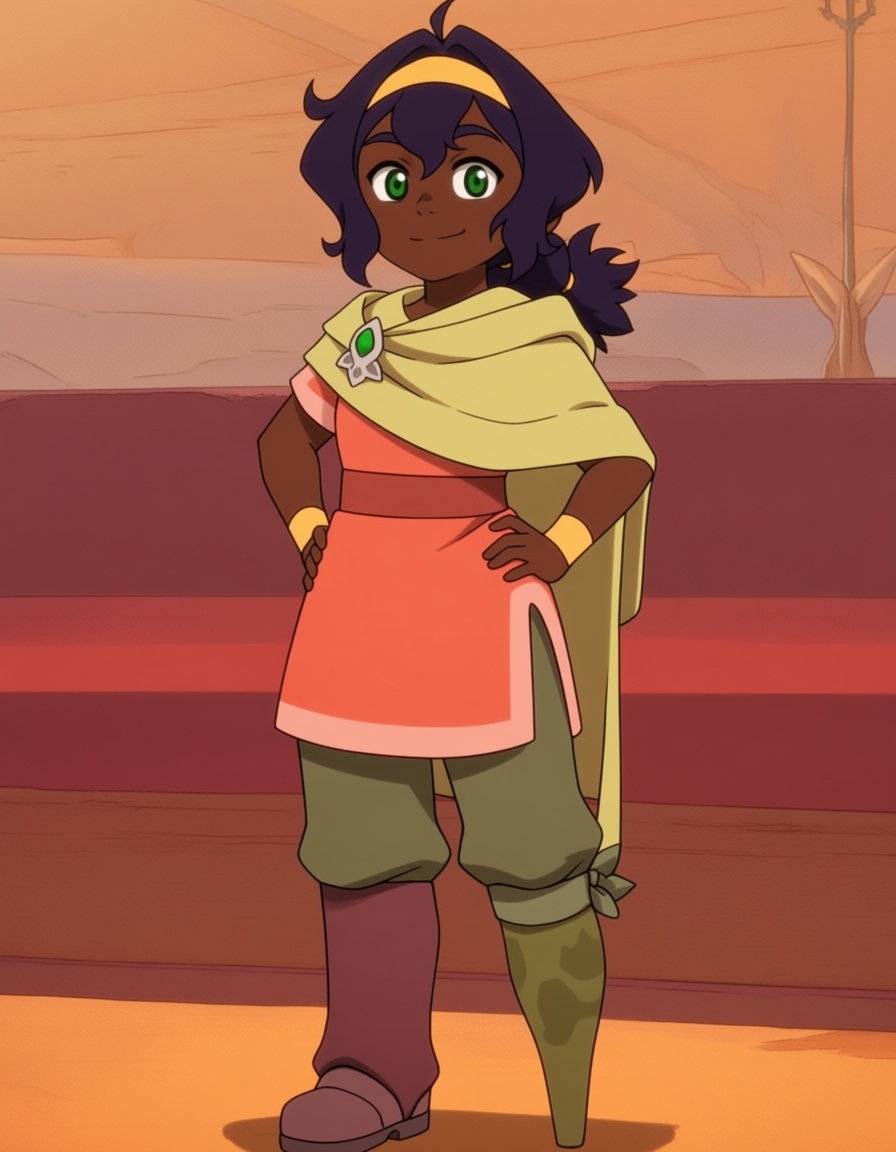 looking at viewer,  smile,  hands on hips on Tensor.Art
