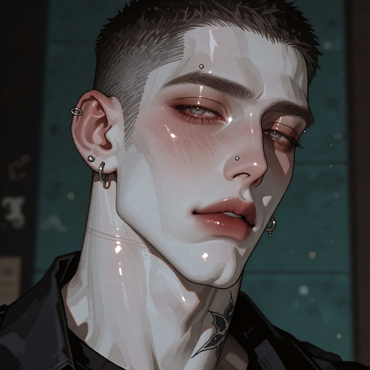 manhwa illustration of a remarkably handsome young ***** man with striking,  refined features,  depicted in a polished and...