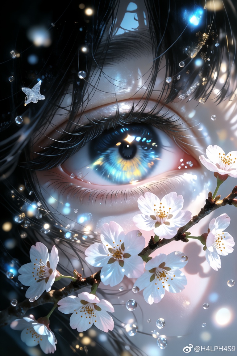 highres,  absurdres,  @H4LPH4S9 A woman’s eye dominates the frame on Tensor.Art