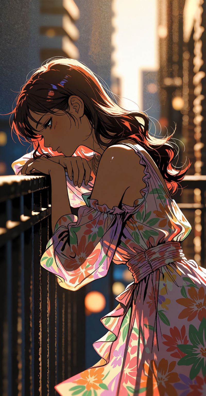 ( ((Emphasize a blend of anime aesthetics with painterly digital rendering techniques)),  the use of light and shadow crea...