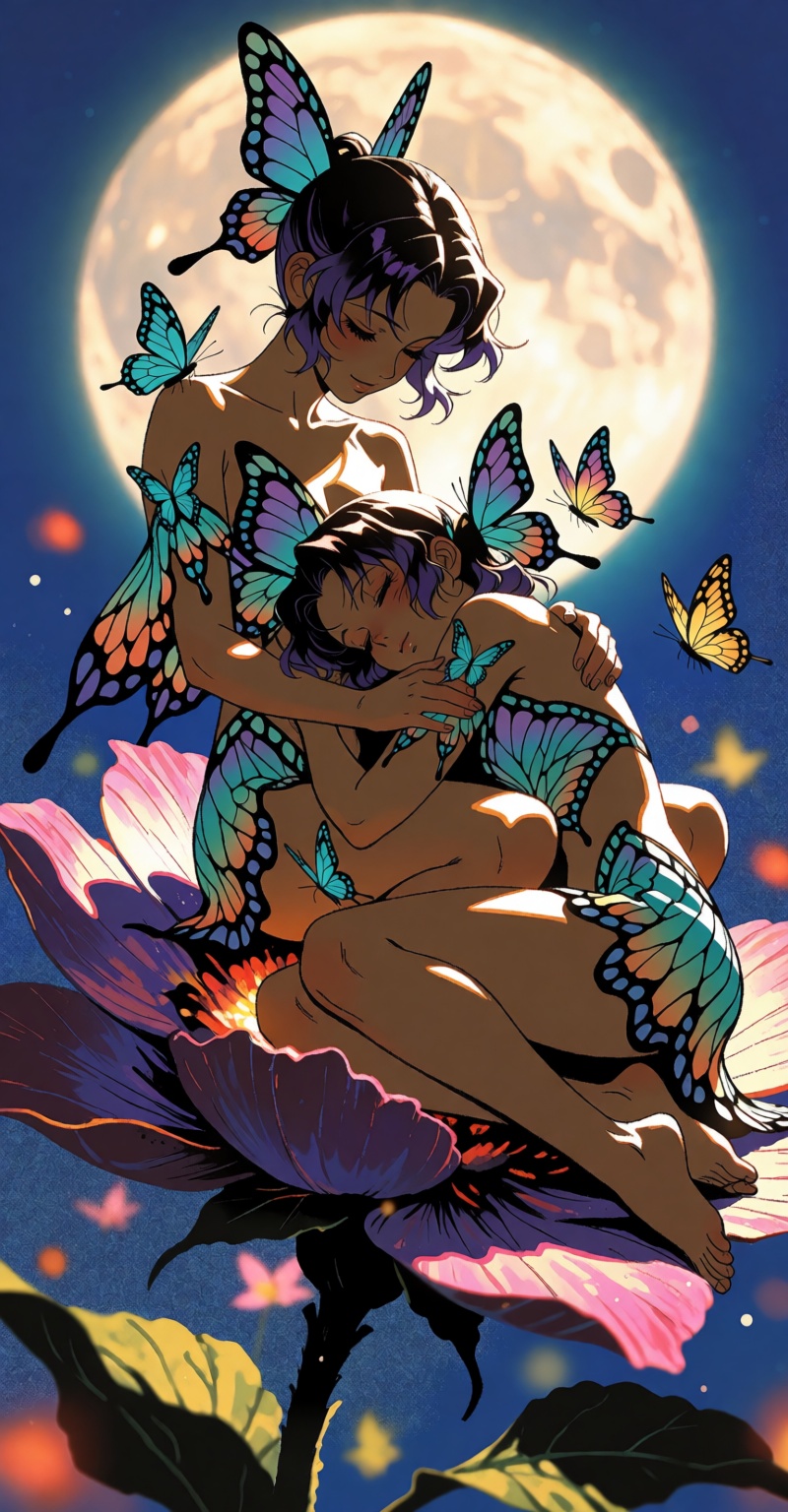 ( ((Emphasize a blend of anime aesthetics with painterly digital rendering techniques)),  the use of light and shadow crea...