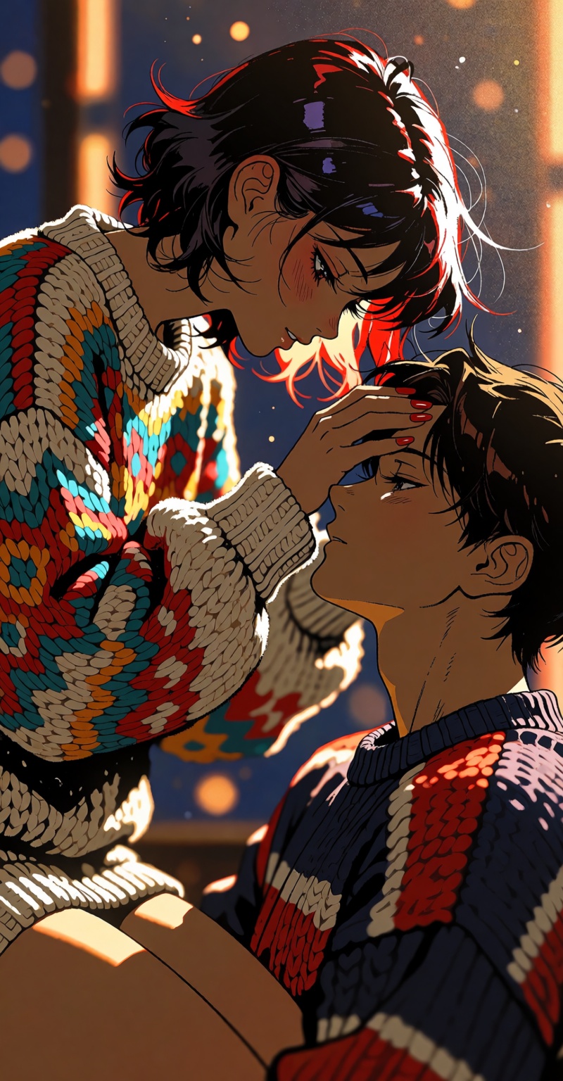 ( ((Emphasize a blend of anime aesthetics with painterly digital rendering techniques)),  the use of light and shadow crea...