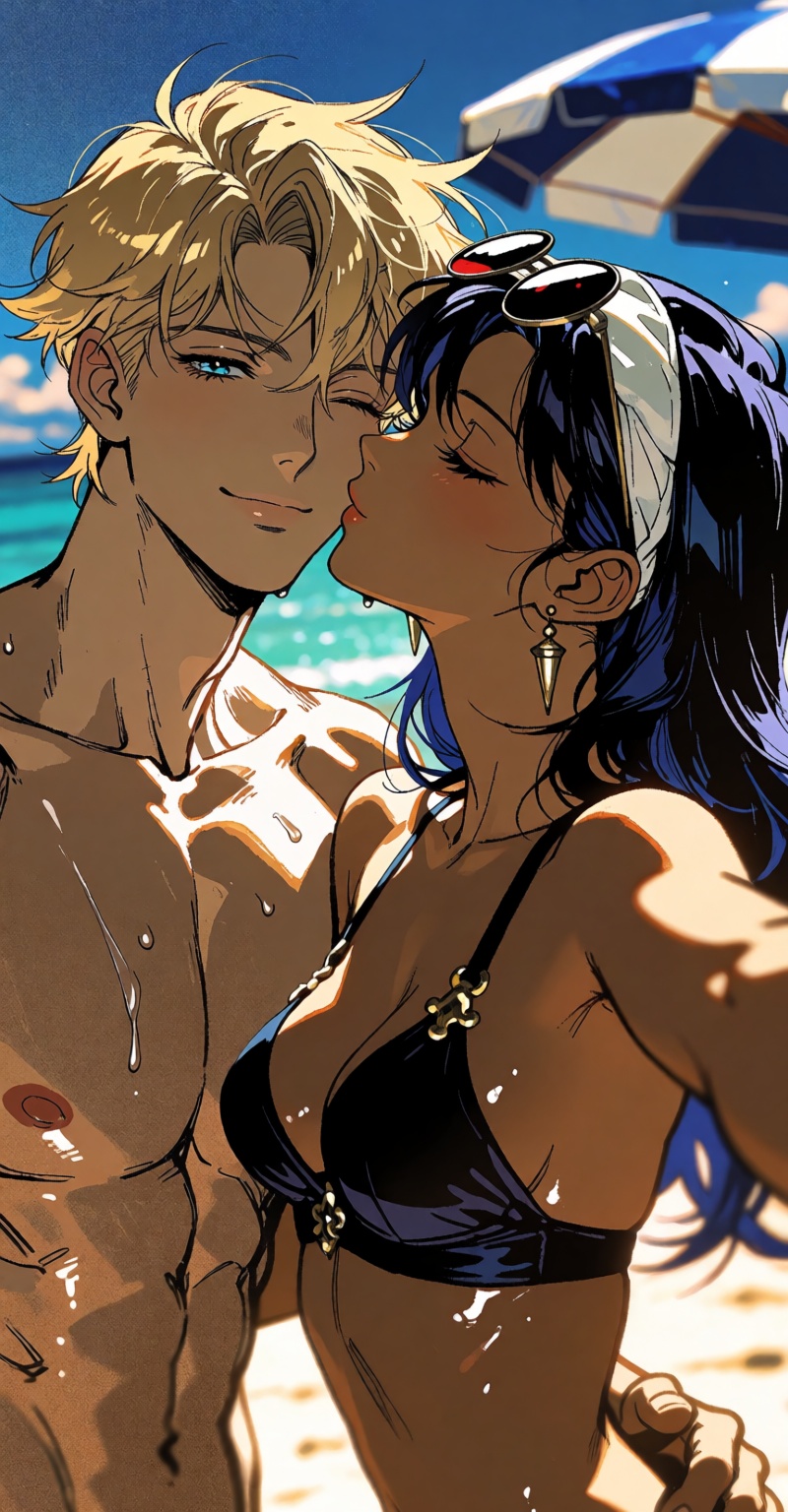 ( ((Emphasize a blend of anime aesthetics with painterly digital rendering techniques)),  the use of light and shadow crea...