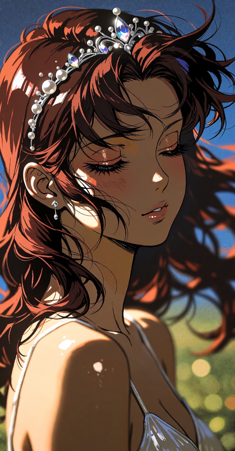 ( ((Emphasize a blend of anime aesthetics with painterly digital rendering techniques)),  the use of light and shadow crea...