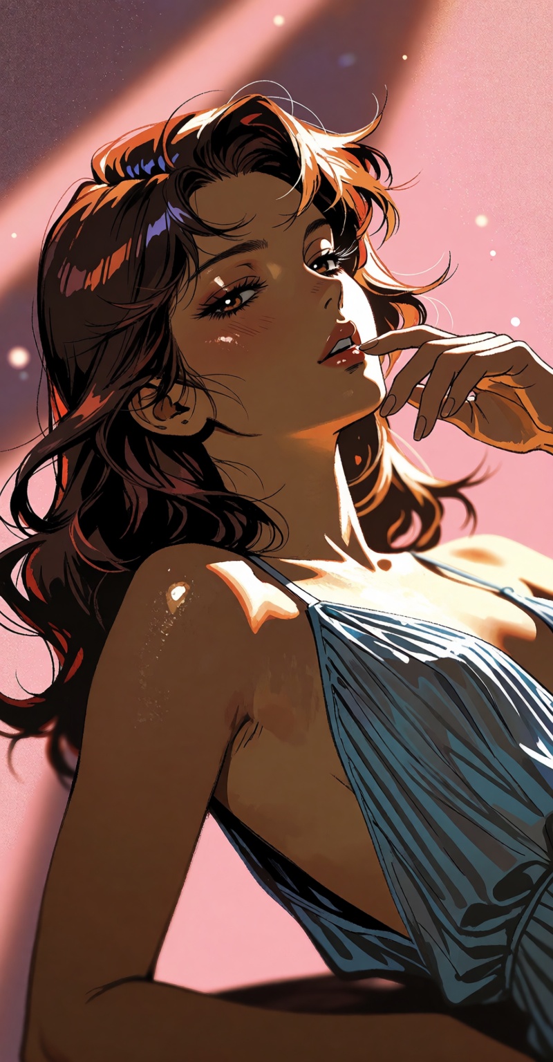 ( ((Emphasize a blend of anime aesthetics with painterly digital rendering techniques)),  the use of light and shadow crea...