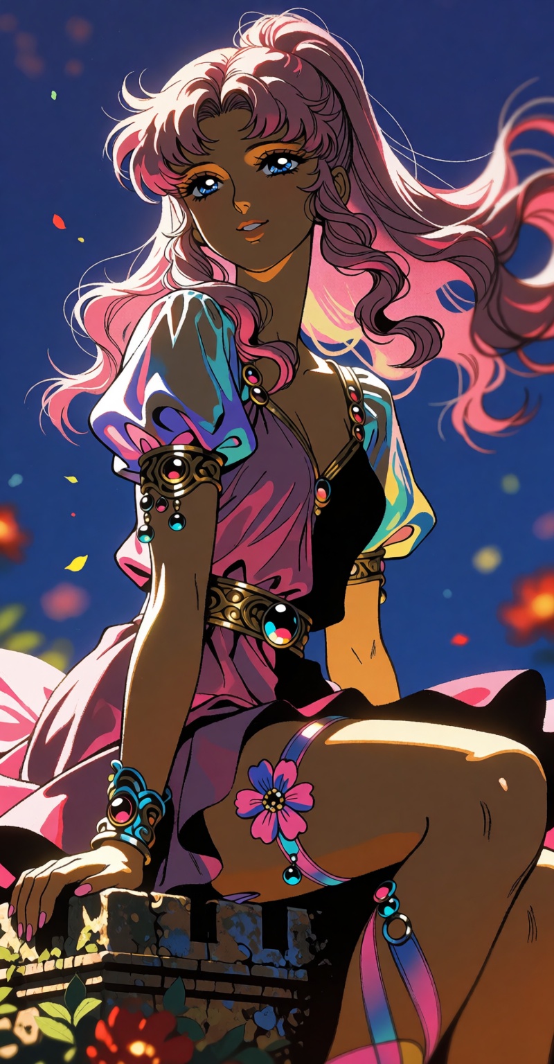 ((Emphasize a blend of anime aesthetics with painterly digital rendering techniques)),  the use of light and shadow create...