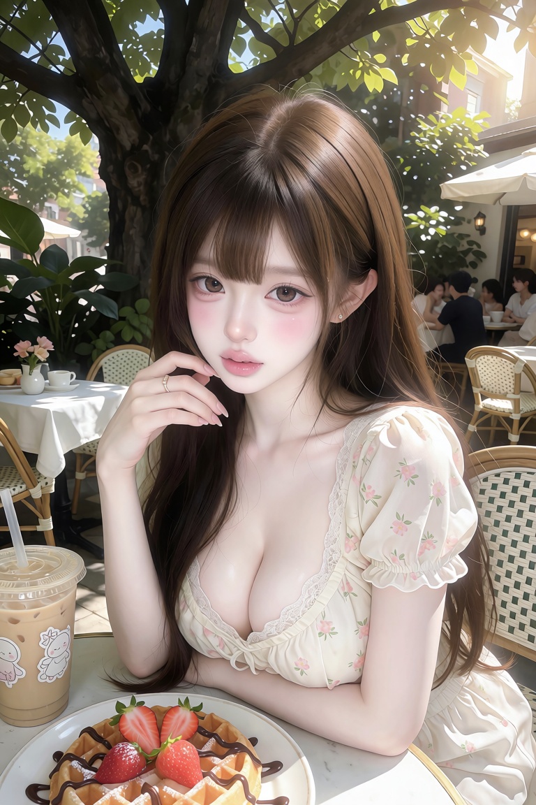 )),  huge breasts,  cleavage on Tensor.Art
