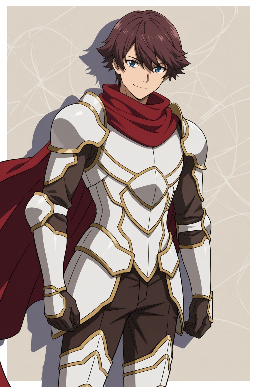 kazuki_ryuusen,  brown hair,  blue eyes kazuki_adapted costume on Tensor.Art