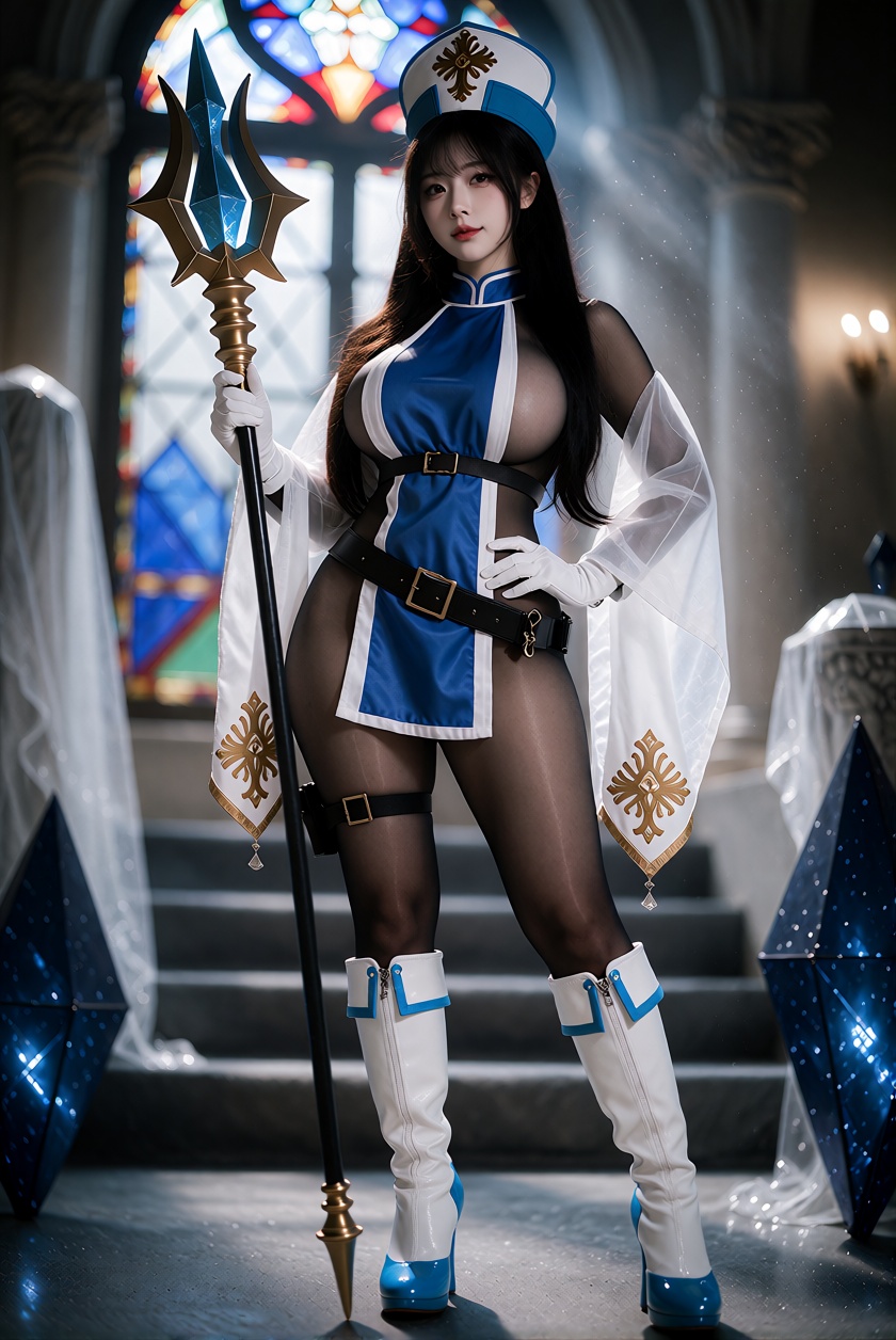 8K UHD raw photo full-body portrait of a 6'5'' sexy kinky curvy busty korean cosplayer on Tensor.Art