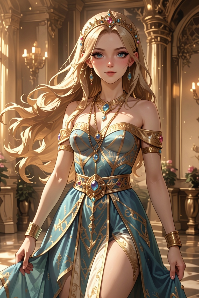 nyekora,  royal woman,  Nyekoran dress on Tensor.Art
