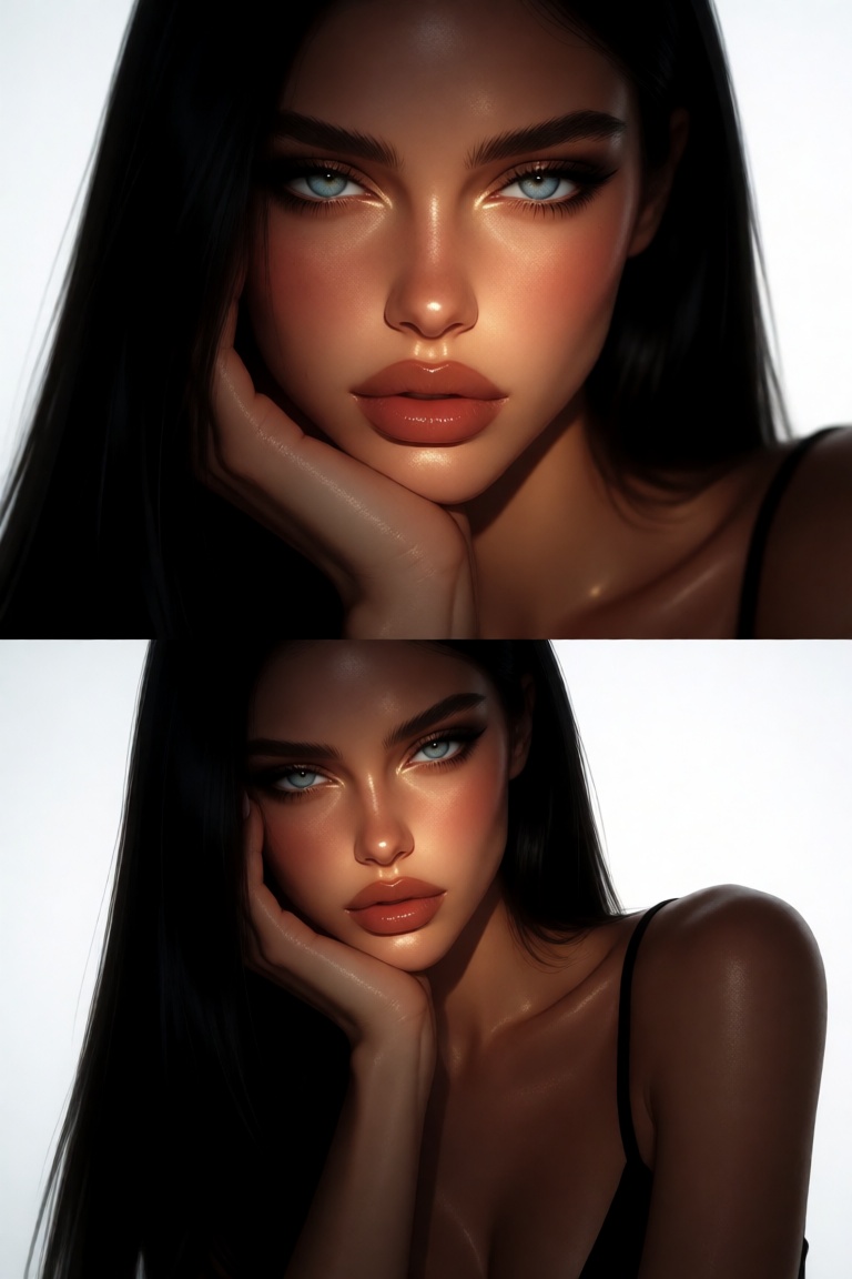 1girl,  solo,  multi-panel diptych composition on Tensor.Art