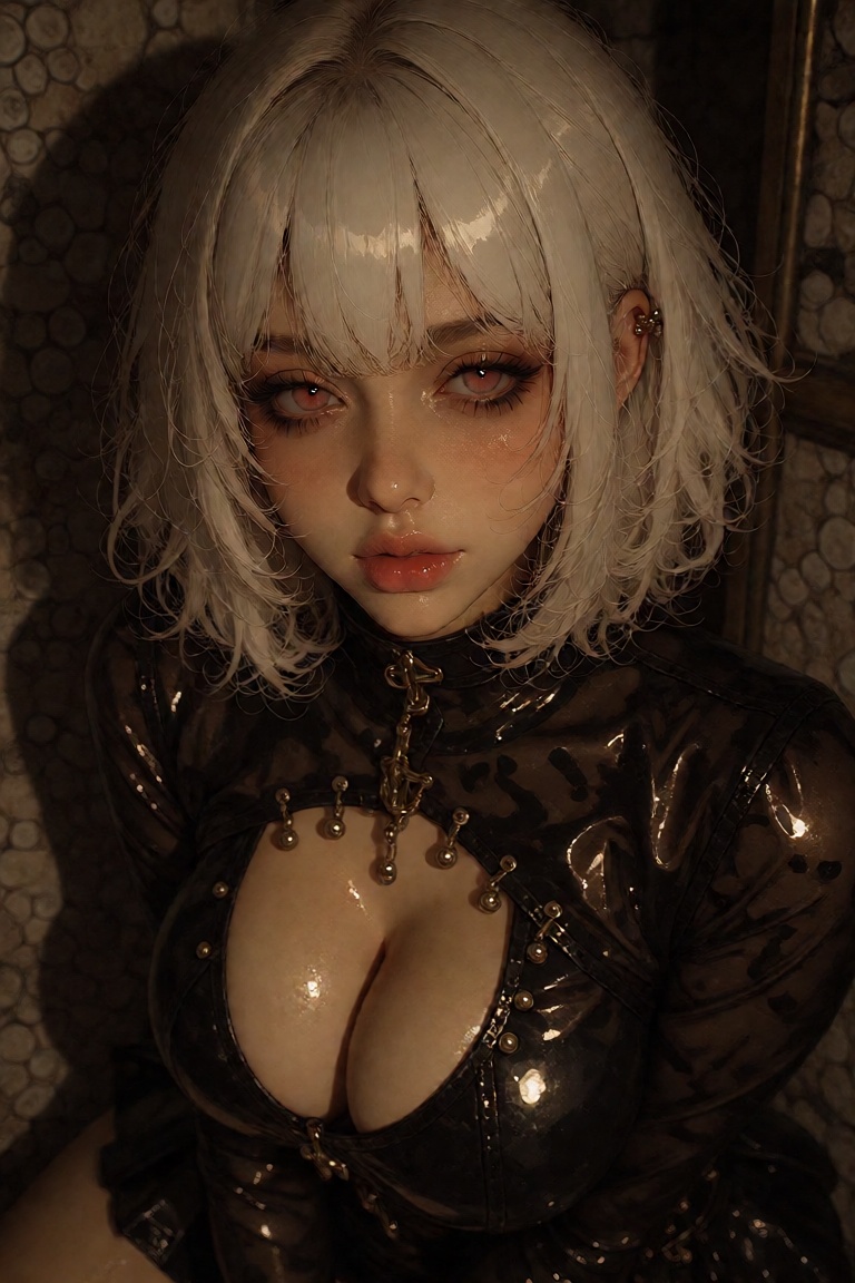 a young woman with platinum hair on Tensor.Art