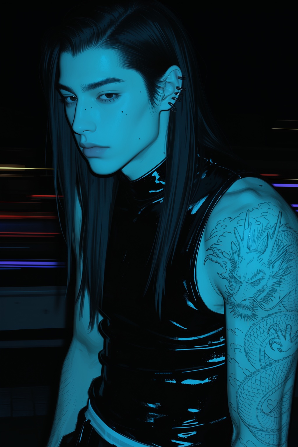 highres,  absurdres,  @4**0D4YX A young man with long on Tensor.Art