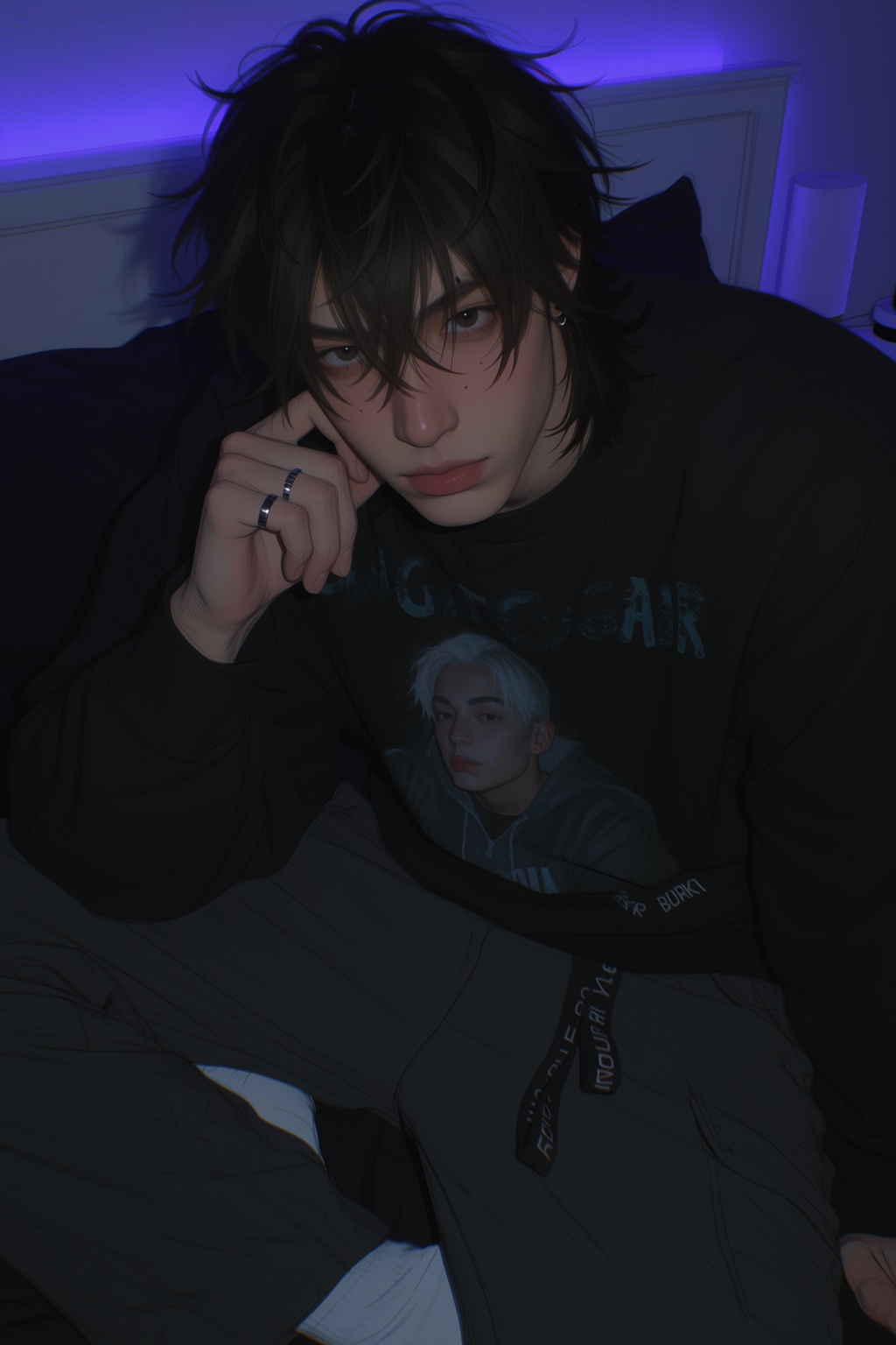 highres,  absurdres,  @4**0D4YX A slender young man with tousled on Tensor.Art