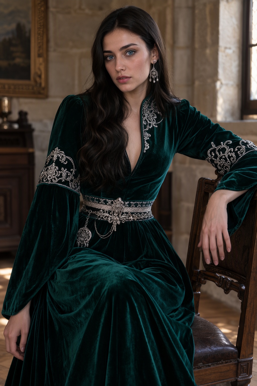 photorealistic,  raw realistic photography,  a single beautiful 27-year-old Georgian woman with vivid blue eyes on Tensor.Art