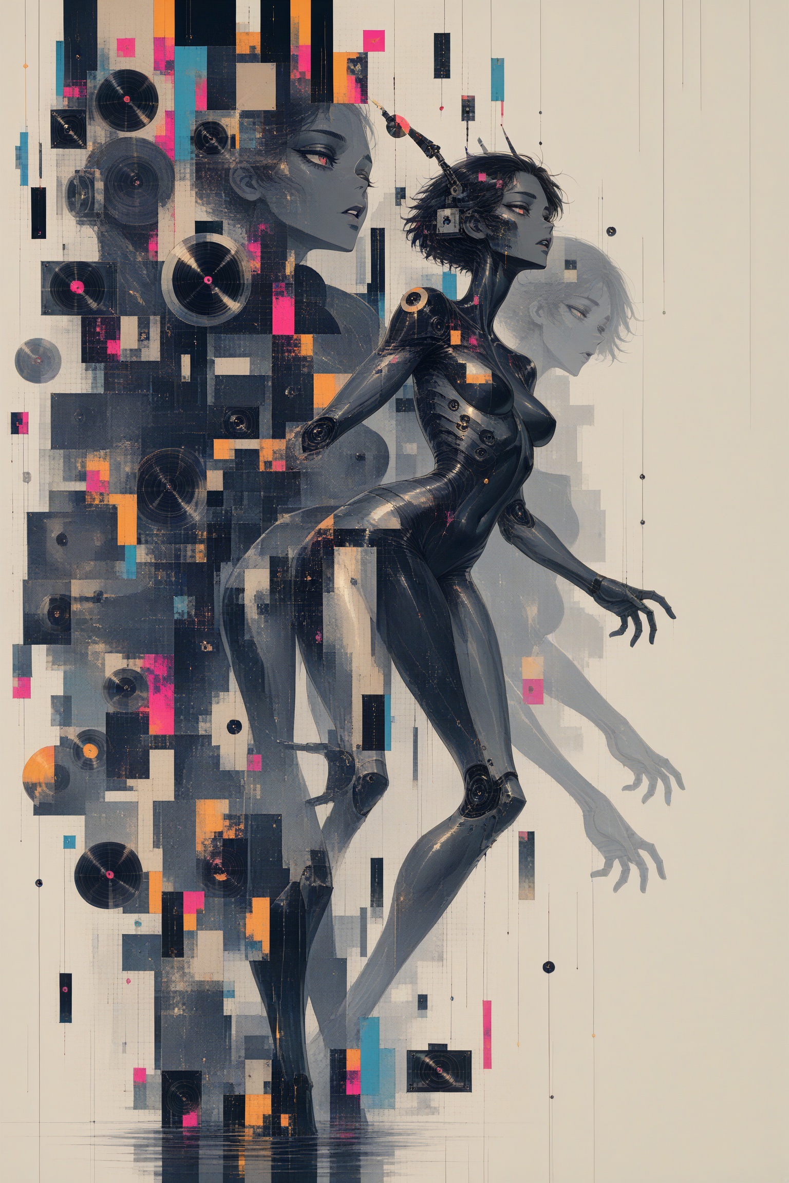 dsntgrtn,  abstract,  double exposure on Tensor.Art