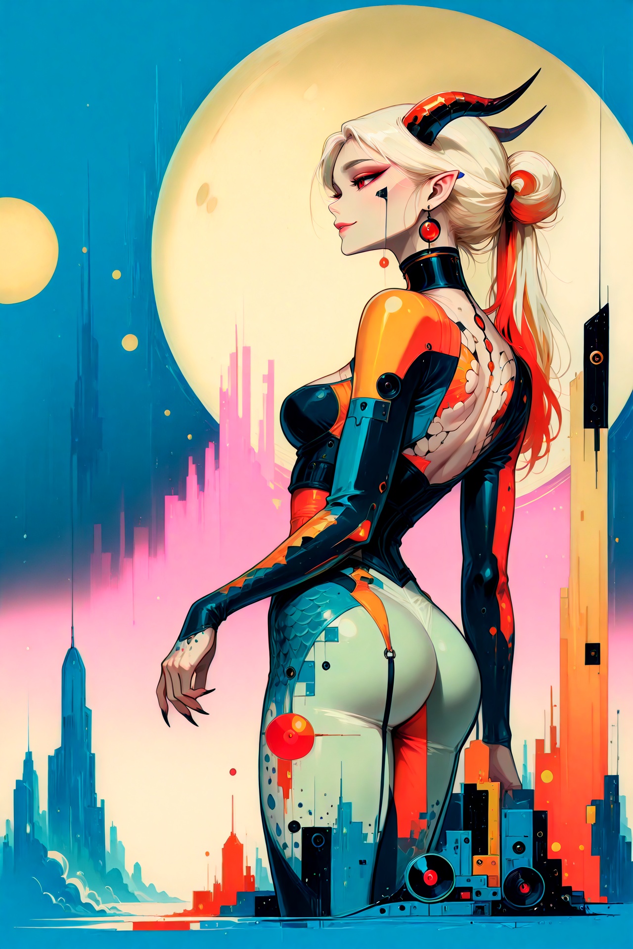dsntgrtn,  fragmented geometric collage,  retro-futuristic graphic design on Tensor.Art
