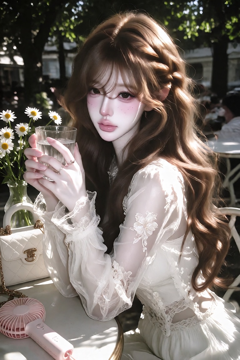 beautiful young woman,  fair porcelain skin,  delicate oval face on Tensor.Art