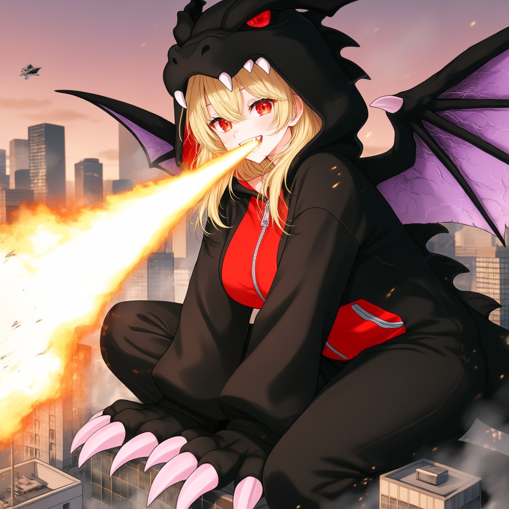 1woman,  giant kaiju girl,  enormous scale on Tensor.Art