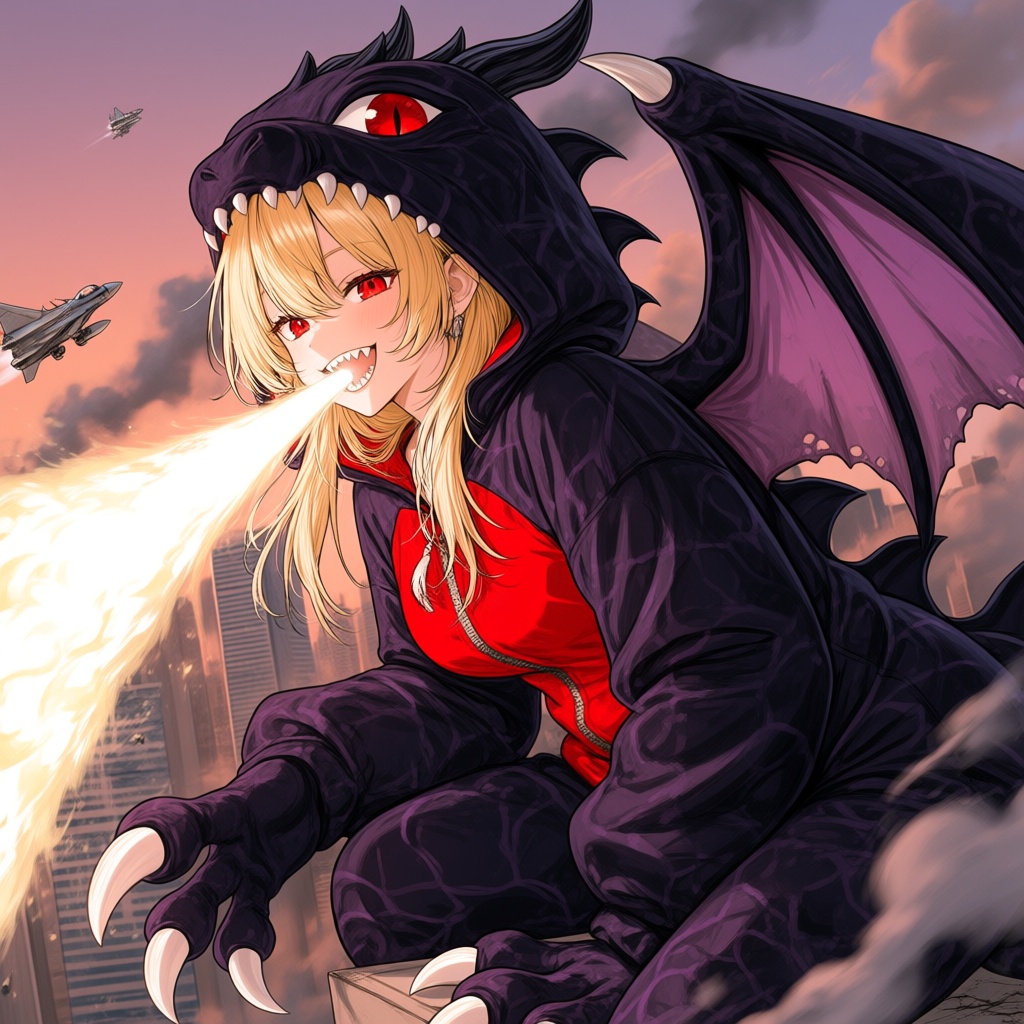 1woman,  giant kaiju girl,  enormous scale on Tensor.Art