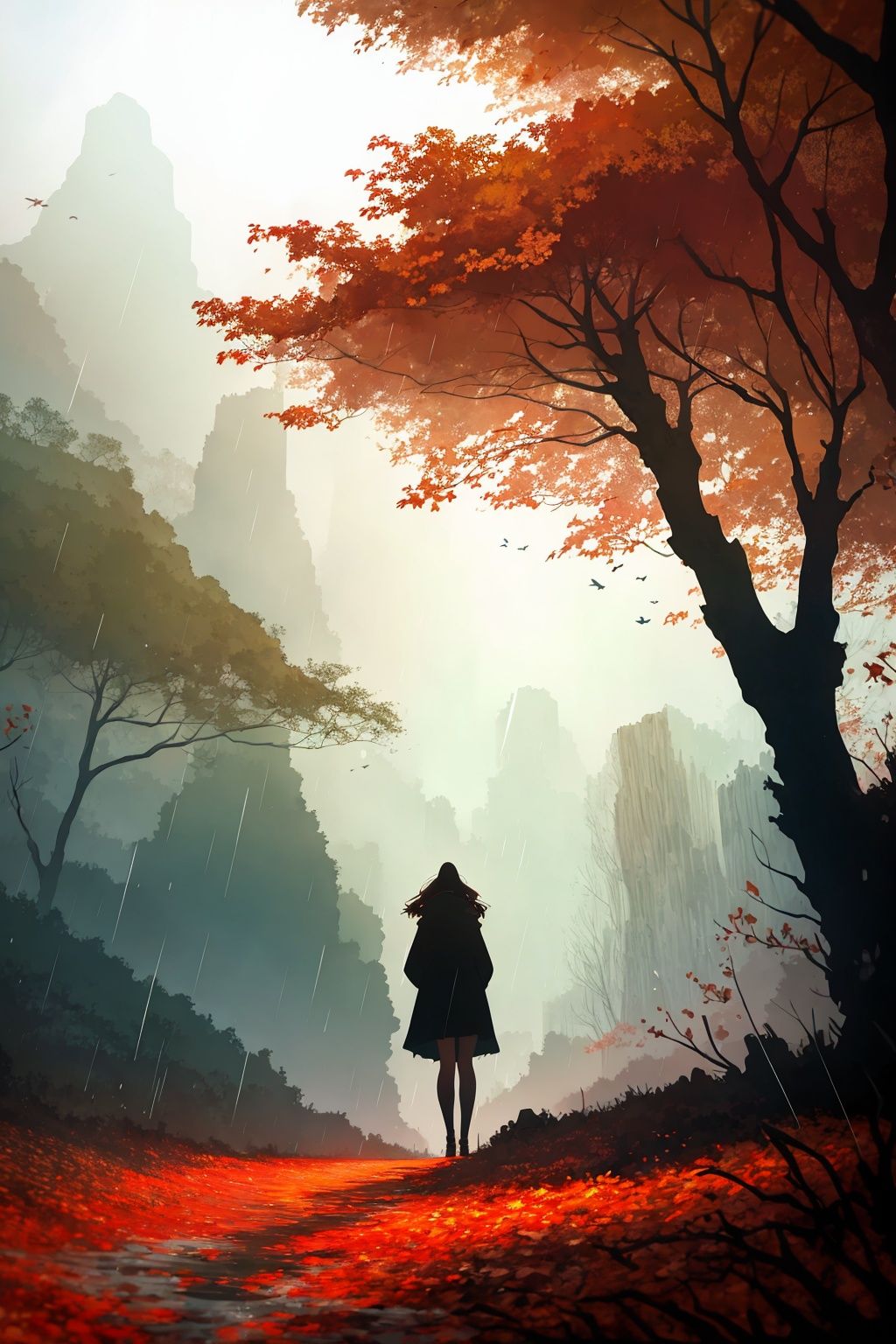 style of Karel Thole,  a girl,  autumn on Tensor.Art