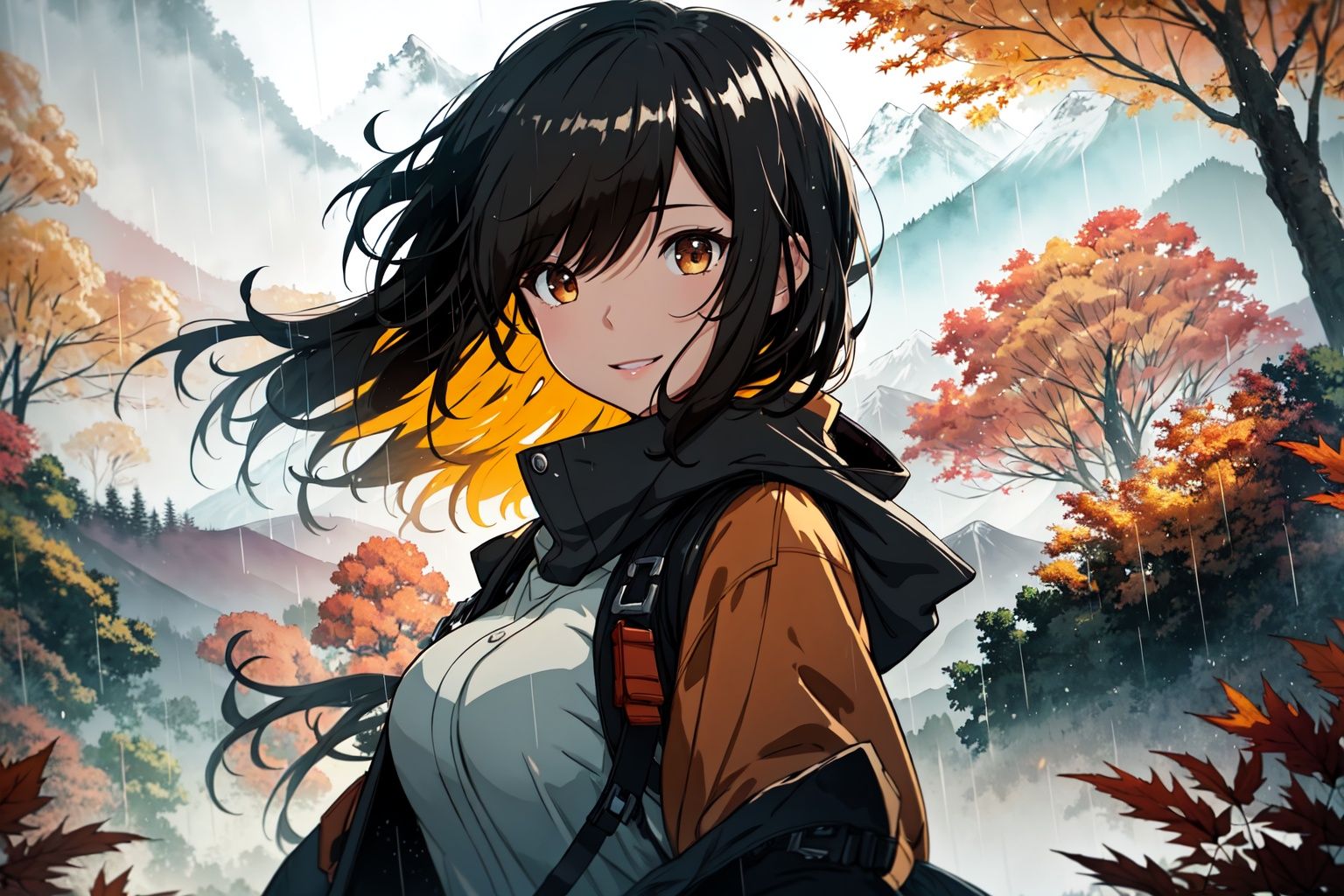 style of Ross Tran,  a girl,  autumn on Tensor.Art