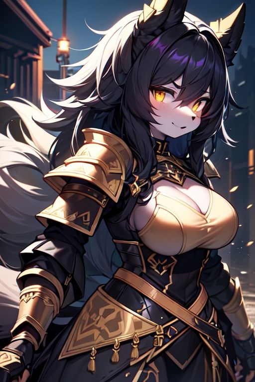 furry,  black fur,  night on Tensor.Art