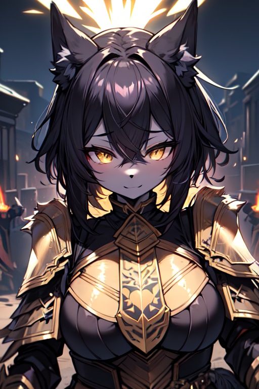 furry,  black fur,  night on Tensor.Art