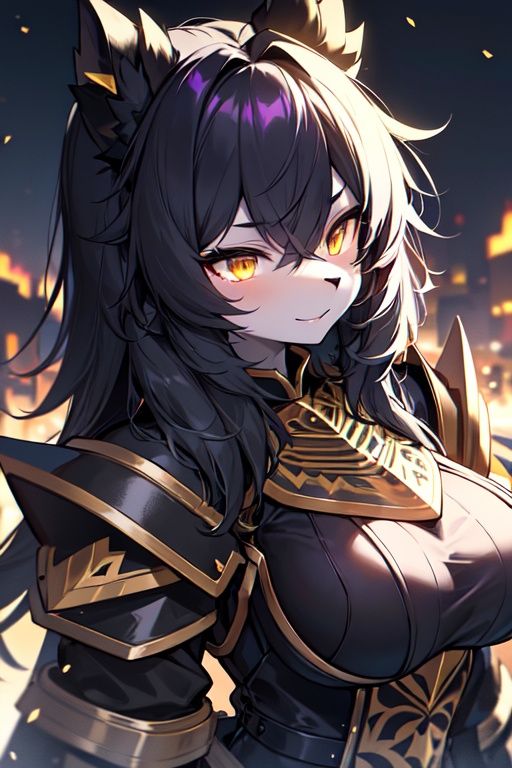 furry,  black fur,  night on Tensor.Art