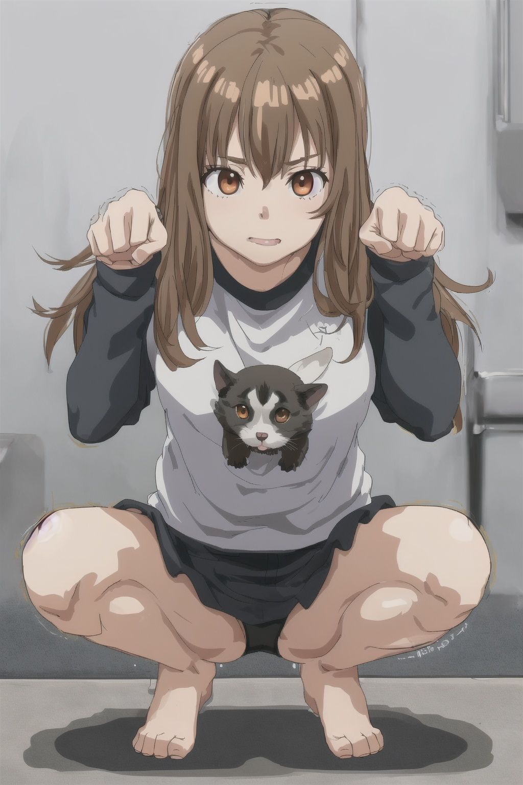 eager pet pose,  squatting on Tensor.Art