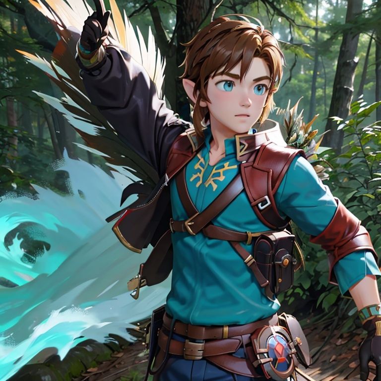 hxbq, solo, simple_background, gloves, 1boy, forest