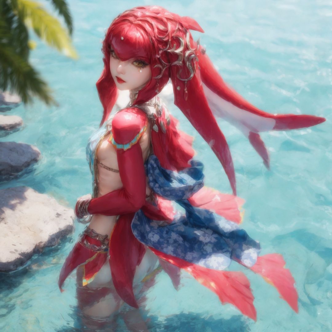 vc9s,((solo)),1fish_girl, looking_at_viewer, tears, full_body