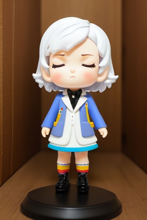 chibi,full body,front_view, 1boy, standing, white hair, best quality,masterpiece, detailed,16k,beautiful detailed face, closed eyes,solo, doctor, male forces
