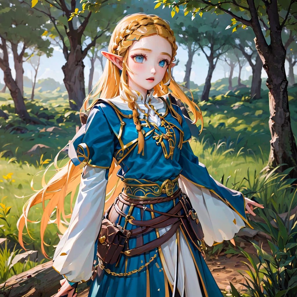 l5ak,1girl, ((solo)), braid, long_hair, forest