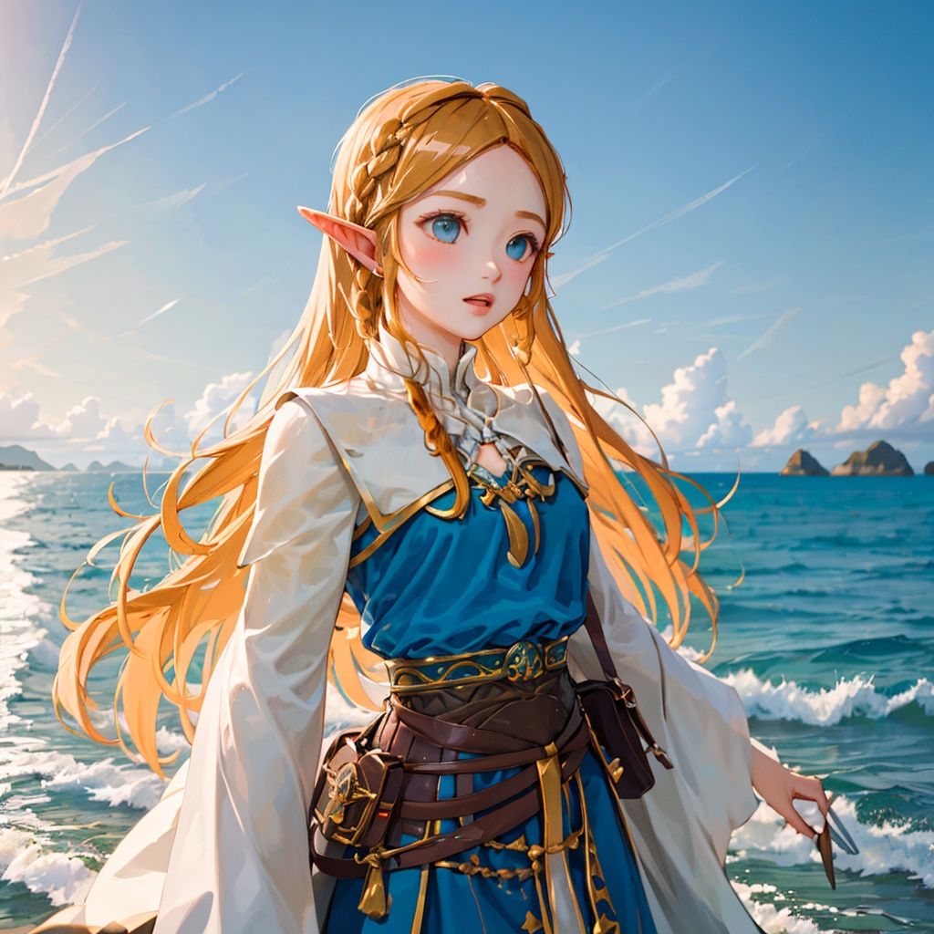 l5ak,1girl, ((solo)), braid, long_hair, ocean