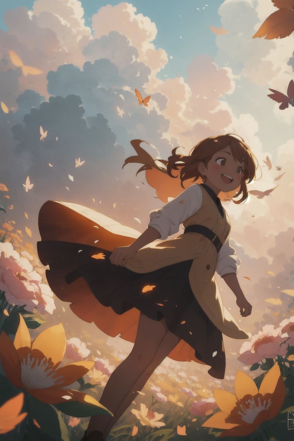 style of Greg Simkins,  a girl,  autumn on Tensor.Art