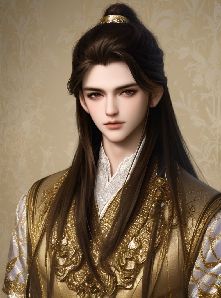best quality, masterpiece, highly detailed wallpaper,1boy, solo, long hair, upper body